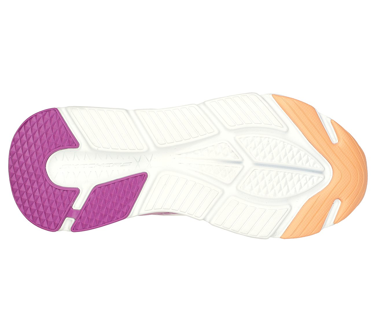 MAX CUSHIONING ELITE-EVEN STR, WHITE ORANGE Footwear Bottom View