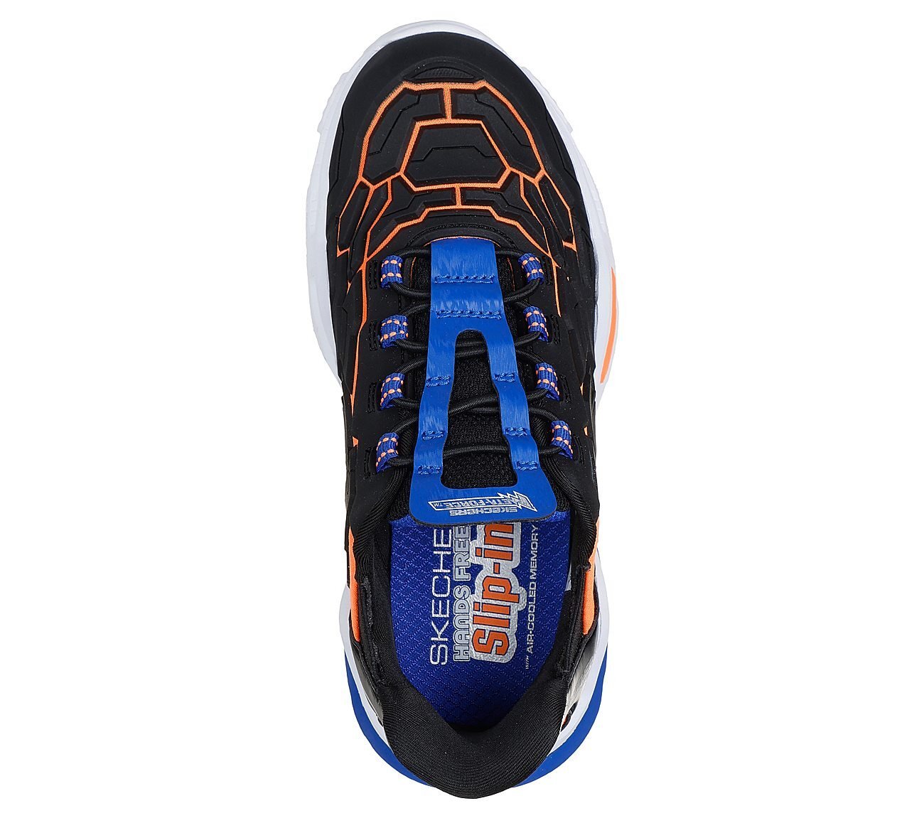 Skechers Slip-ins: Skech-Bots - Orbitron, BLACK/ORANGE Footwear Top View