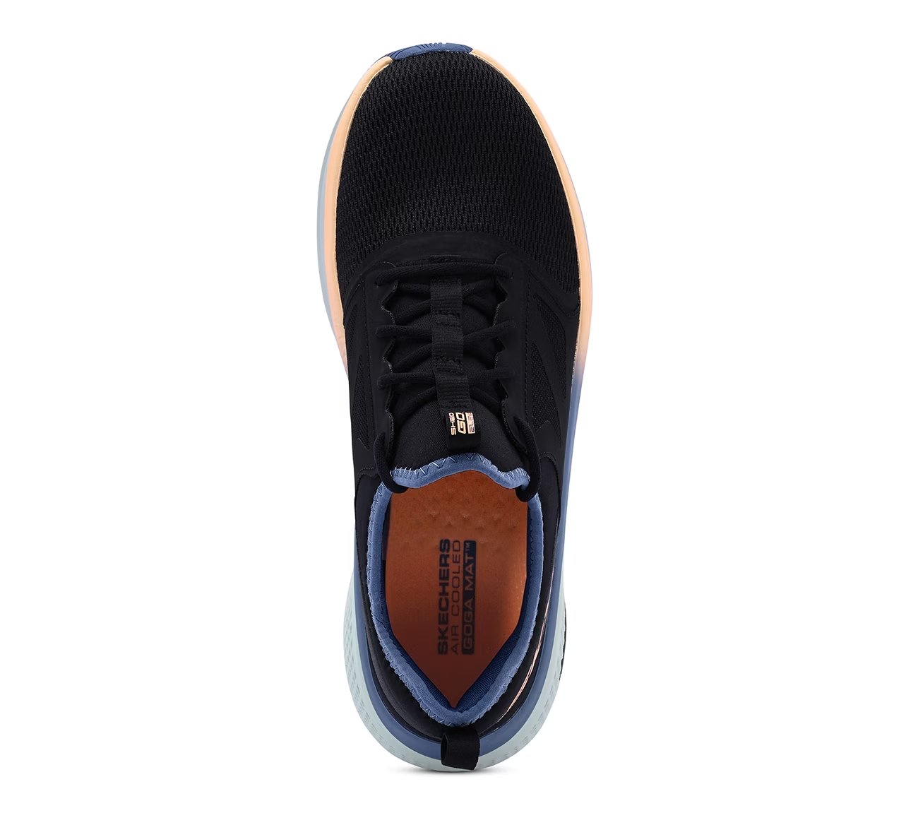 GO RUN ELEVATE 2.0 - ARTESIA, BLACK/BLUE/ORANGE Footwear Top View