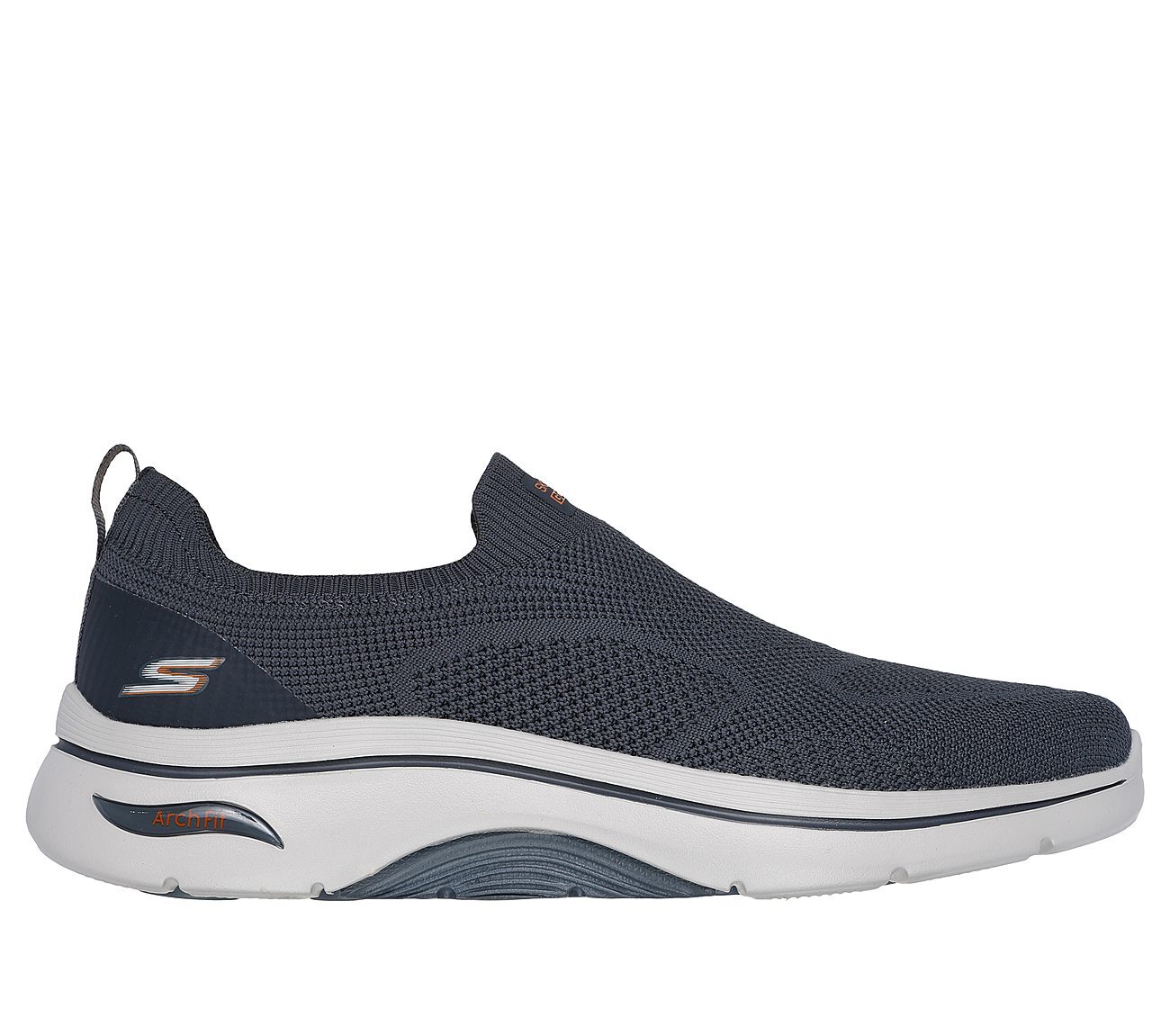 GO WALK ARCH FIT 2.0 - KNITTE, GREY/ORANGE Footwear Lateral View