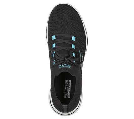 GO WALK 5 - UPRISE, BLACK/TURQUOISE Footwear Top View