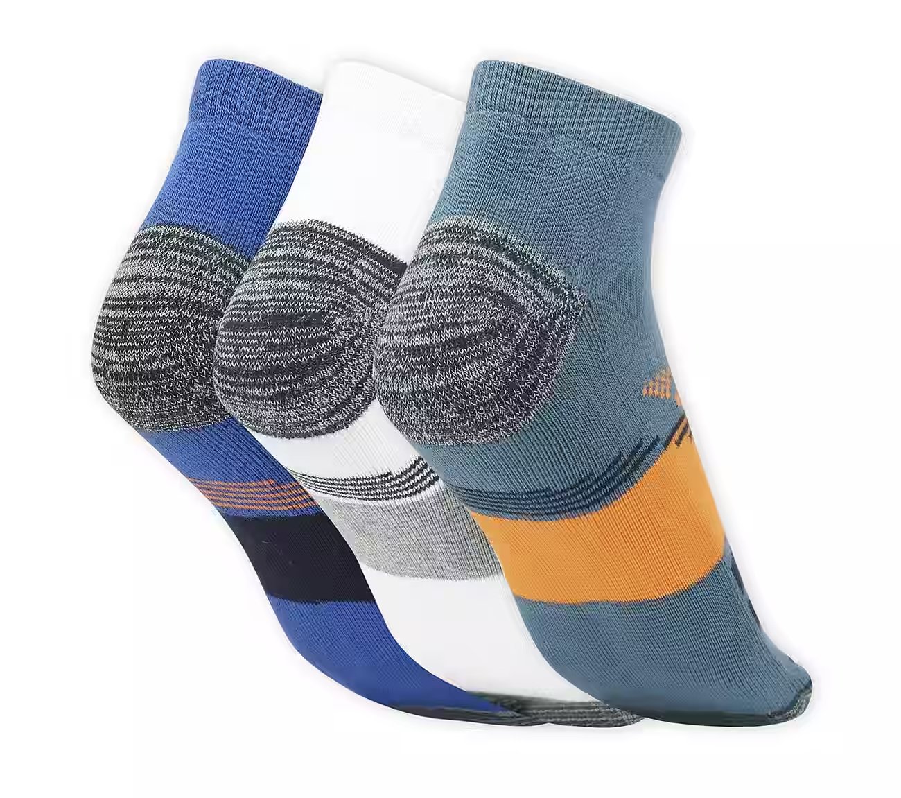 3 Pack MENS HALF TERRY ANKLE SOCKS, MMULTI Accessories Top View