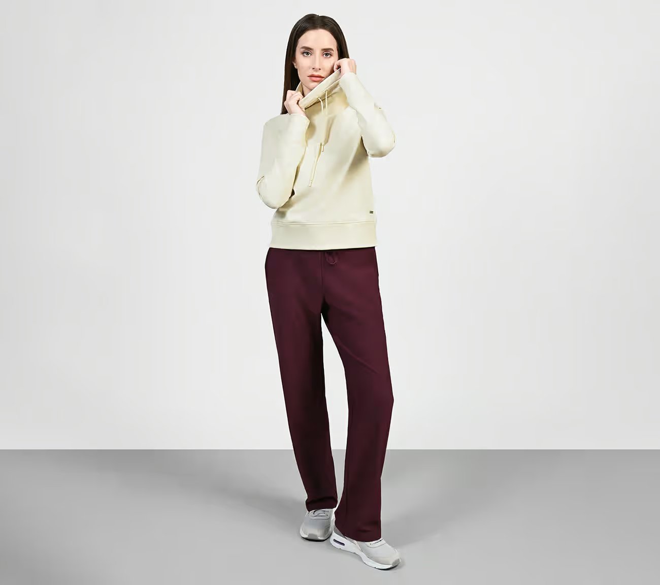 GOLUXE RIB PANT, BURGUNDY/PINK Apparel Right View