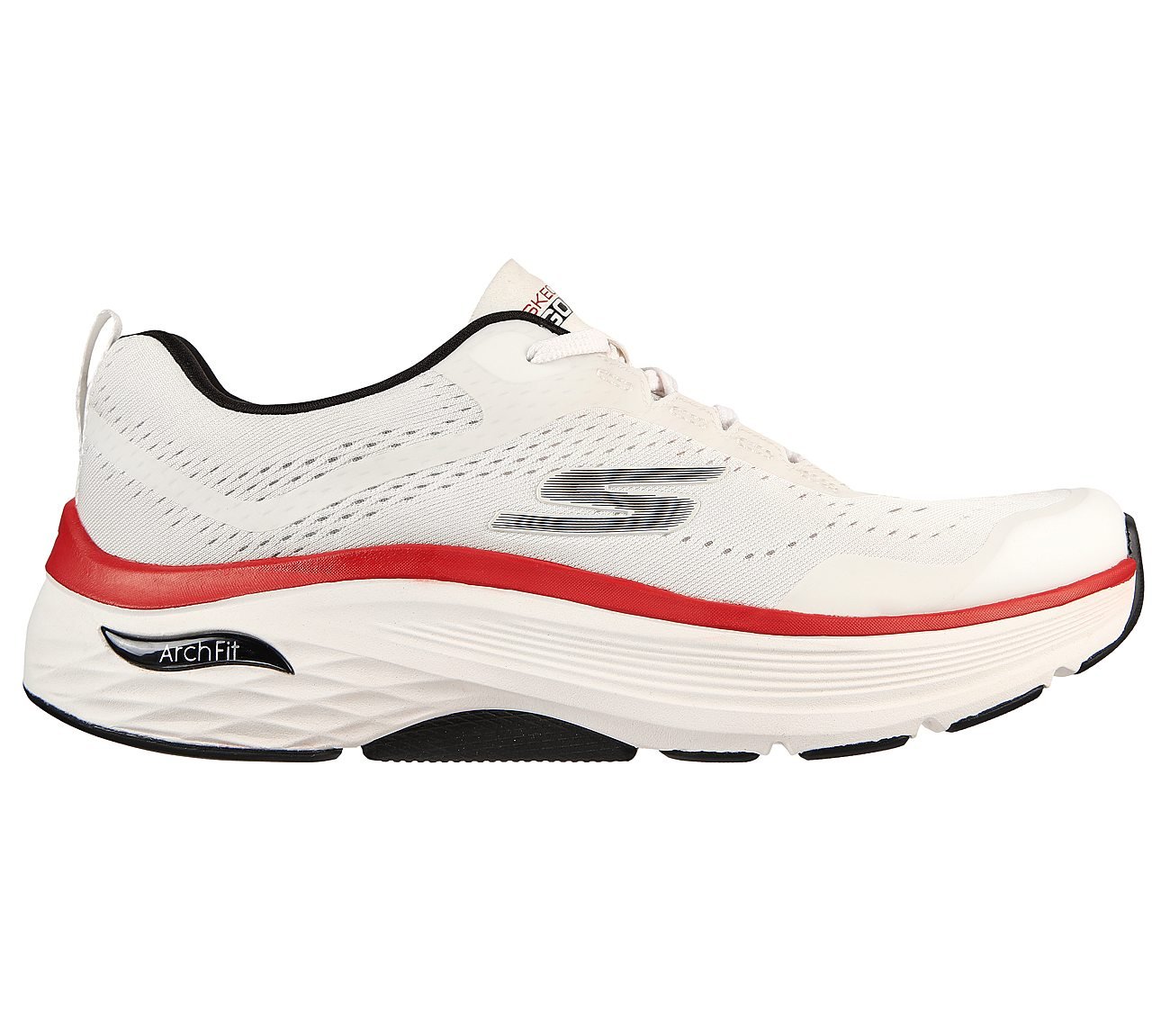 MAX CUSHIONING ARCH FIT, WHITE BLACK Footwear Right View