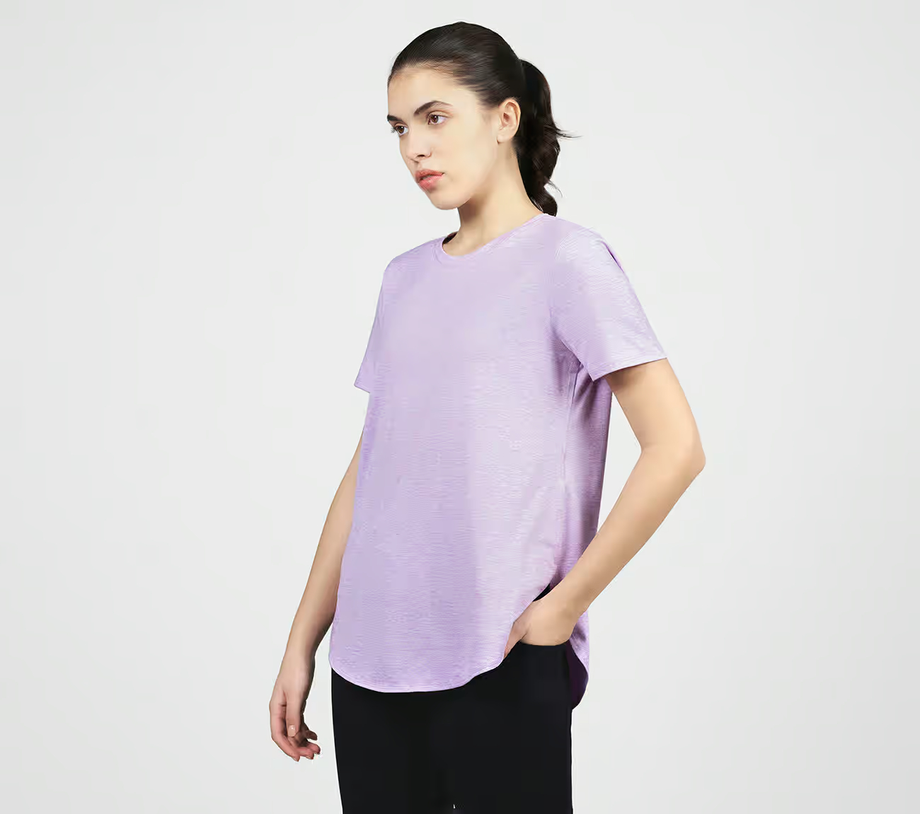 GODRI SWIFT TUNIC T-SHIRT, BLACK/MULTI Apparel Top View