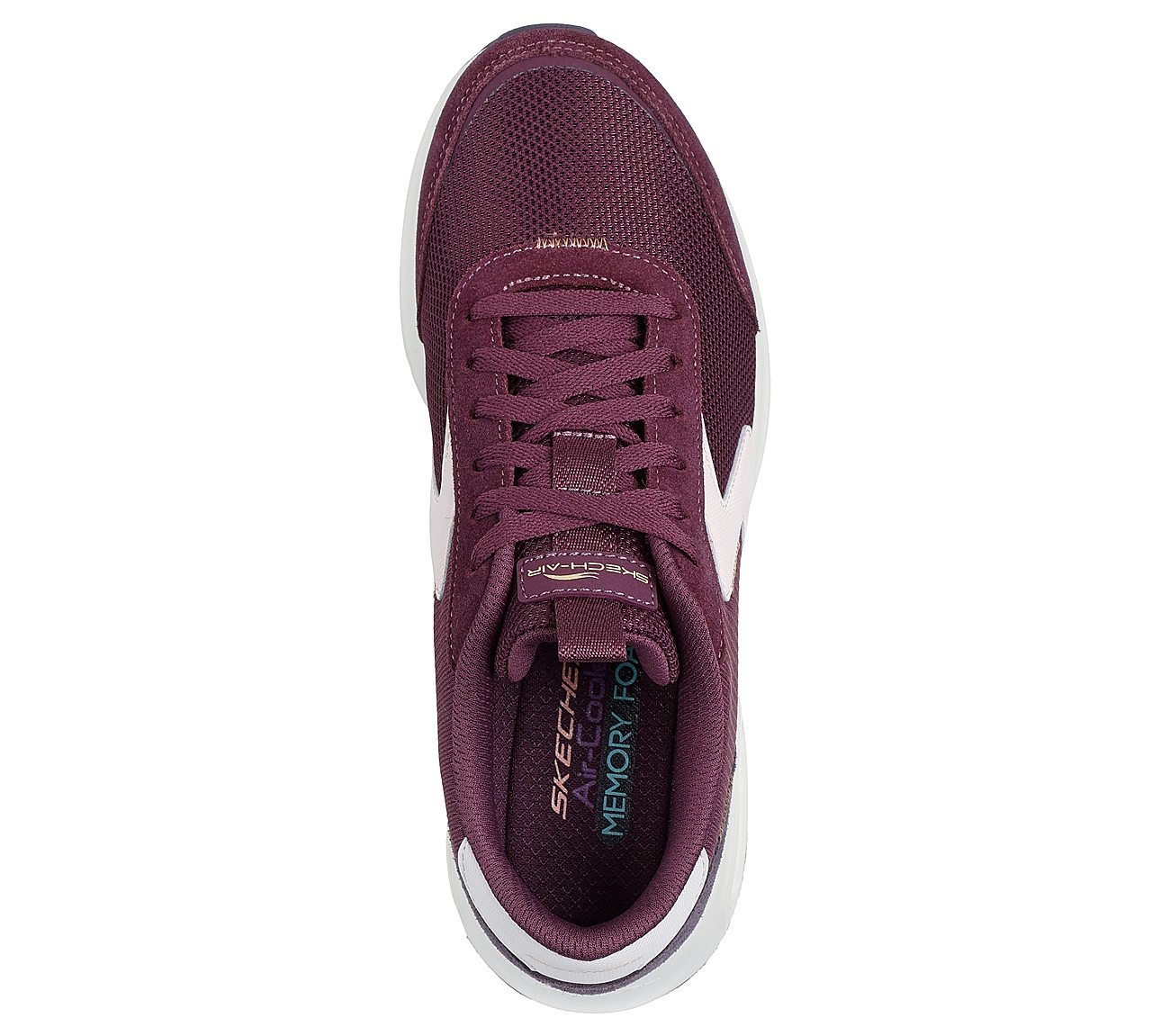 SKECH-AIR COURT-AIR WAVE, BURGUNDY/MULTI Footwear Top View