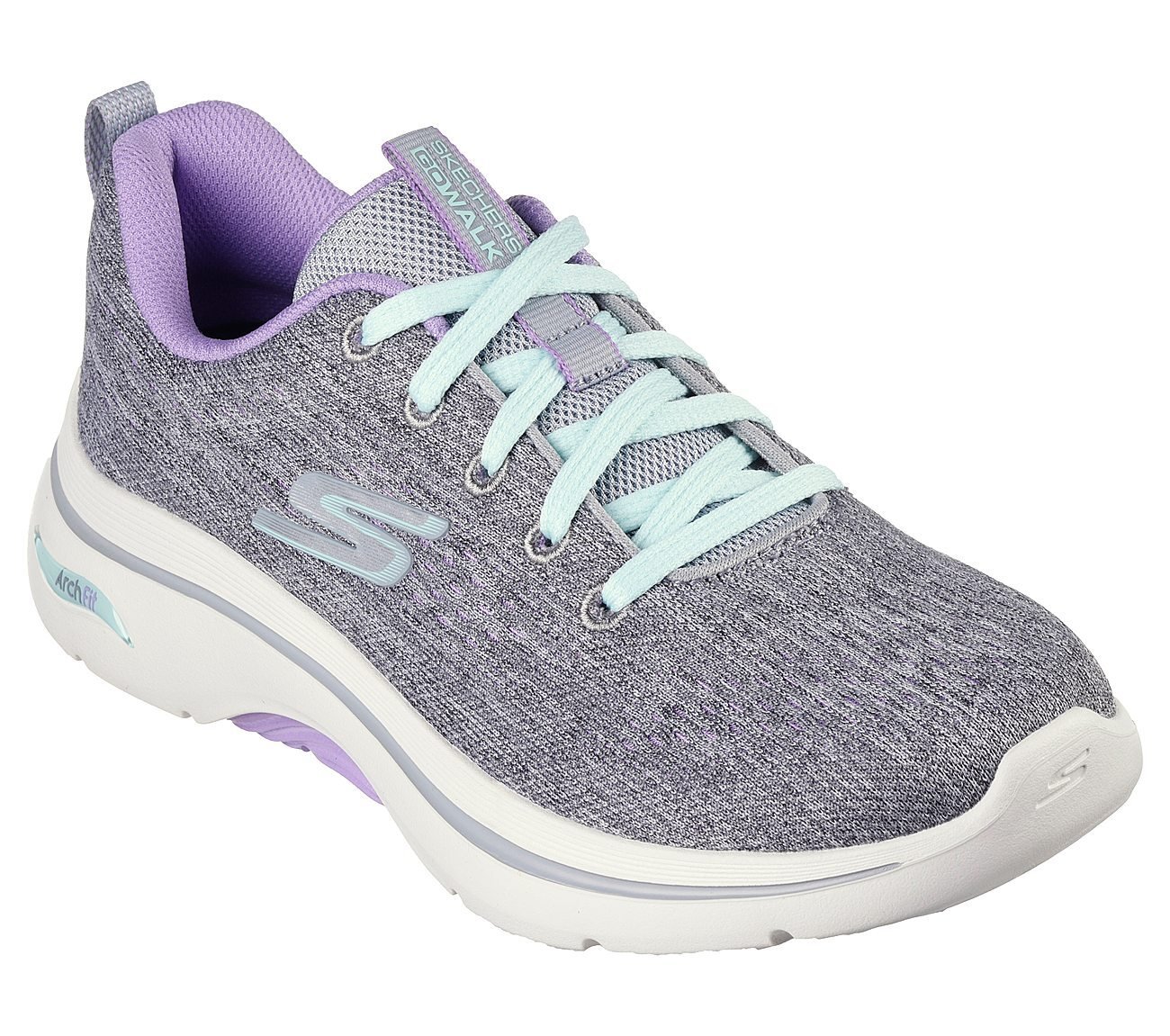 GO WALK ARCH FIT 2.0 - VIVID, GREY/LAVENDER Footwear Right View