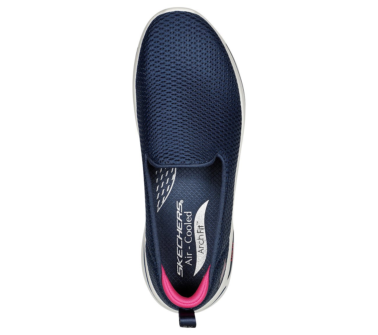 GO WARK ARCH FIT - HAZEL, NAVY/HOT PINK Footwear Top View