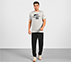 MARBLE  PRINT T SHIRT, CHARCOAL/LT. GRAY