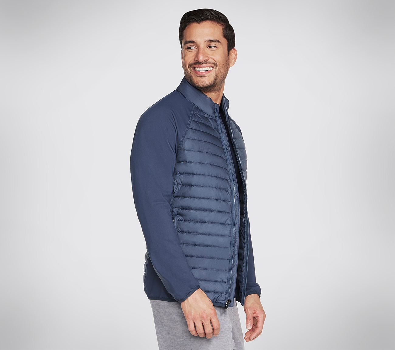 GOSHIELD HYBRID JACKET, CHARCOAL/NAVY Apparel Left View