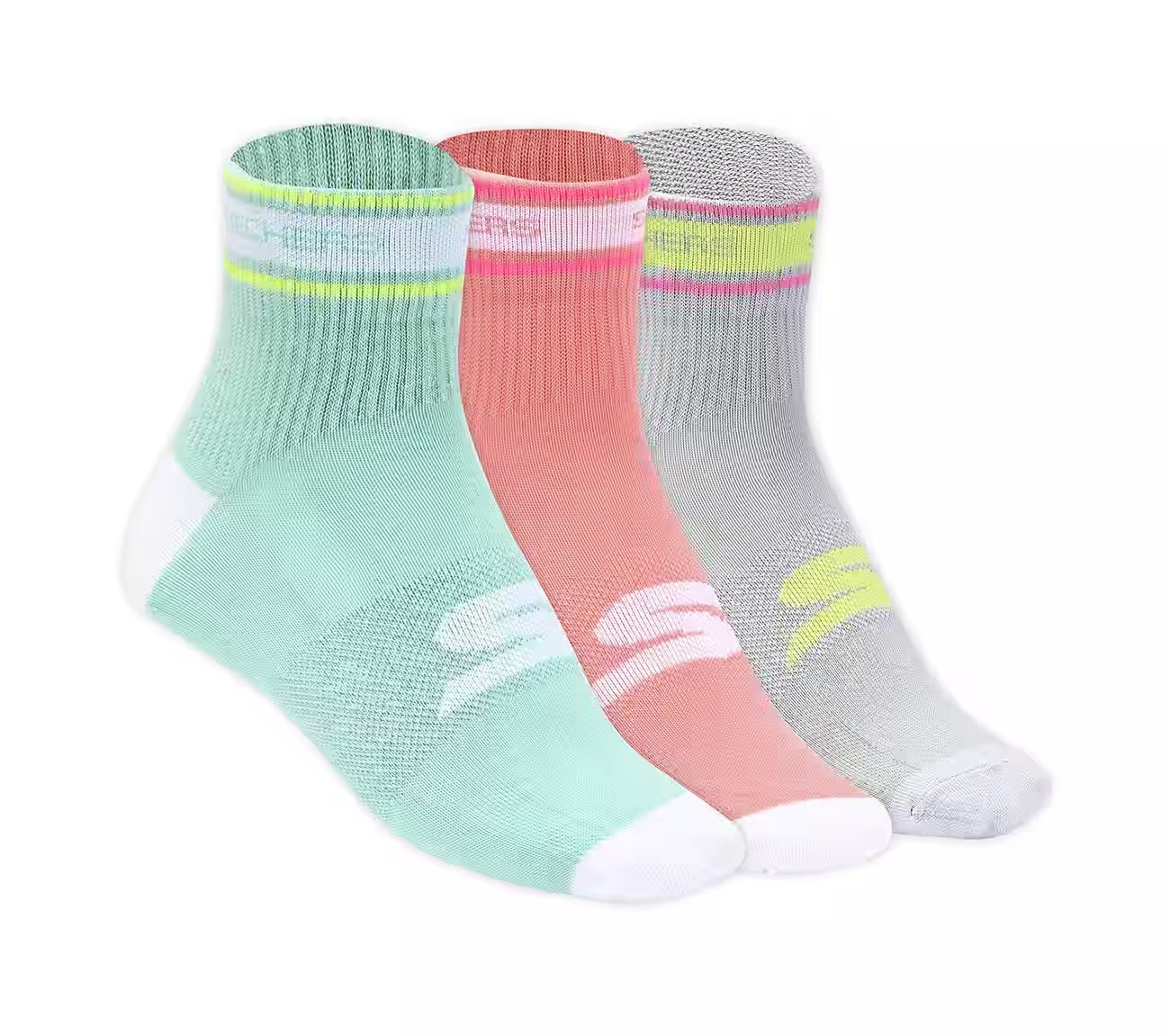 3 Pack of WOMENS NON TERRY ANKLE Socks, MMULTI Accessories Lateral View