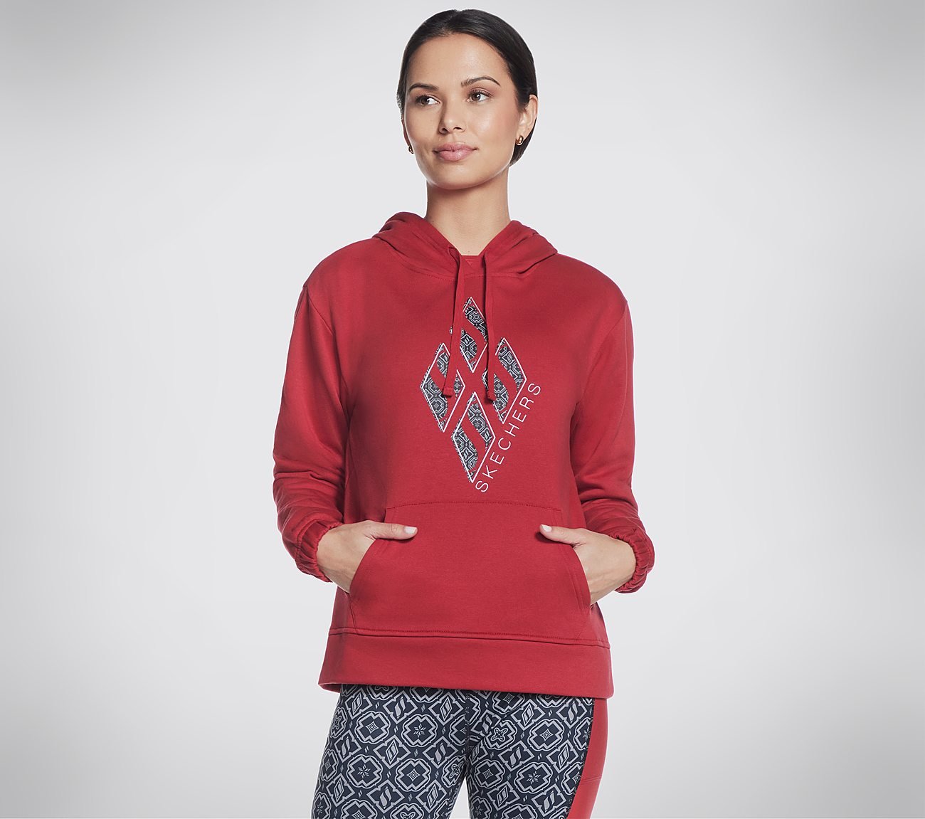 DIAMOND LEGACY PULLOVER HOODIE, RED Apparels Lateral View