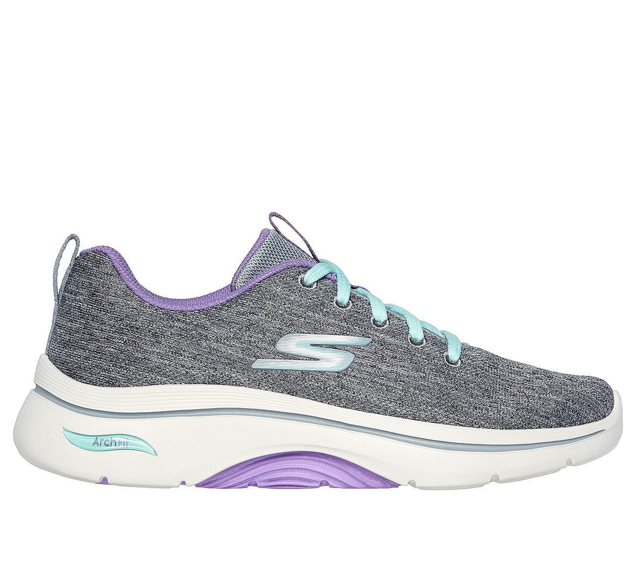 GO WALK ARCH FIT 2.0 - VIVID, GREY/LAVENDER Footwear Lateral View