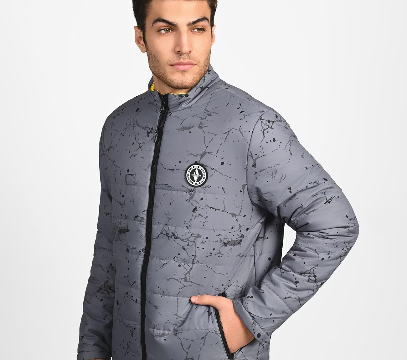 OASIS SPLATTER PUFFER, Grey Apparel Right View