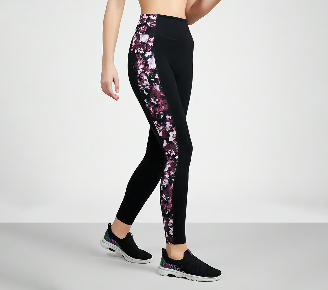 MISTY FLORAL HW FL LEGGING, BLACK/MAUVE Apparel Bottom View