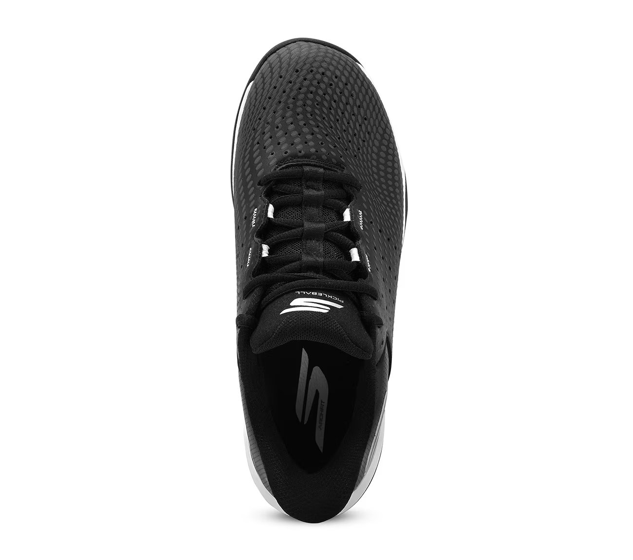 SKECHERS VIPER COURT RELOAD, BLACK/WHITE Footwear Top View