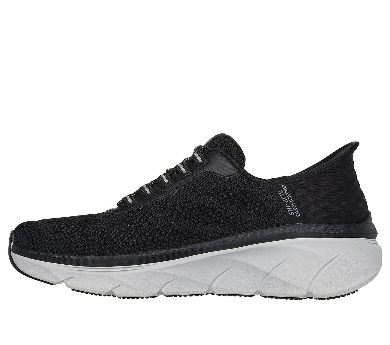 SKECHERS SLIP-INS RF: D'LUX WALKER 2.0 - REZINATE, BLACK Footwear Left View