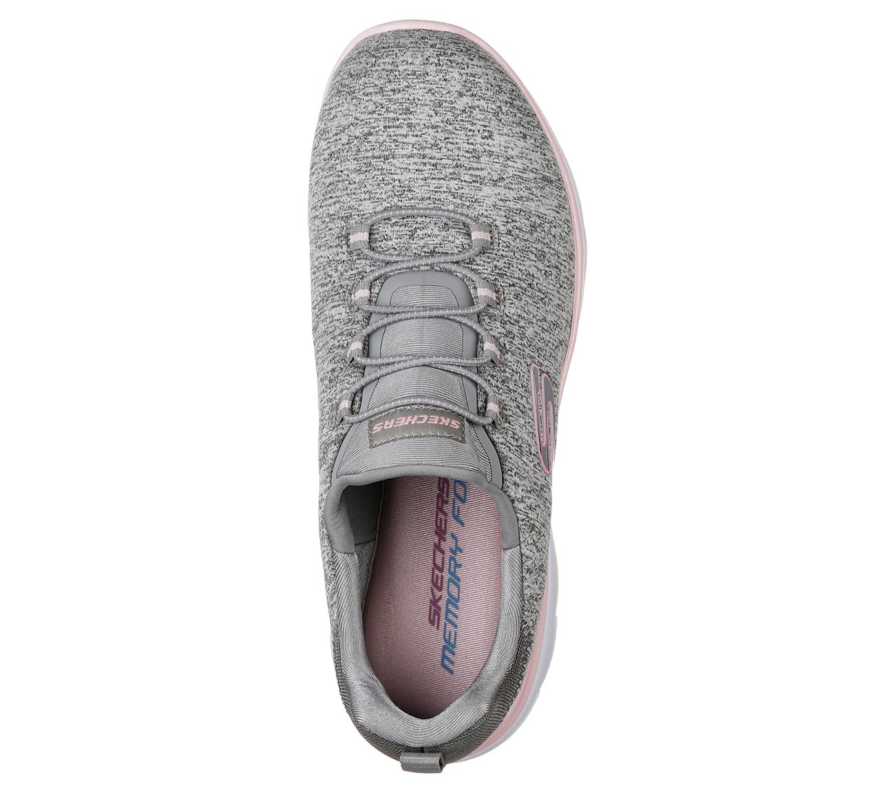 SUMMITS - QUICK GETAWAY, GRAY/LIGHT PINK Footwear Top View