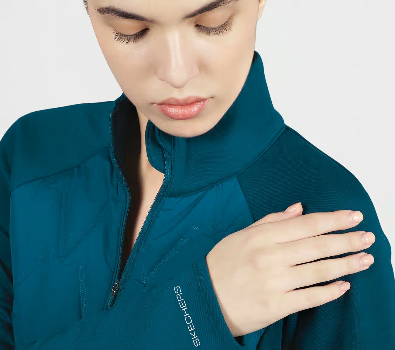 GOSHIELD HYBRID PERFORMANCE JACKET, TEAL/NAVY Apparel Right View