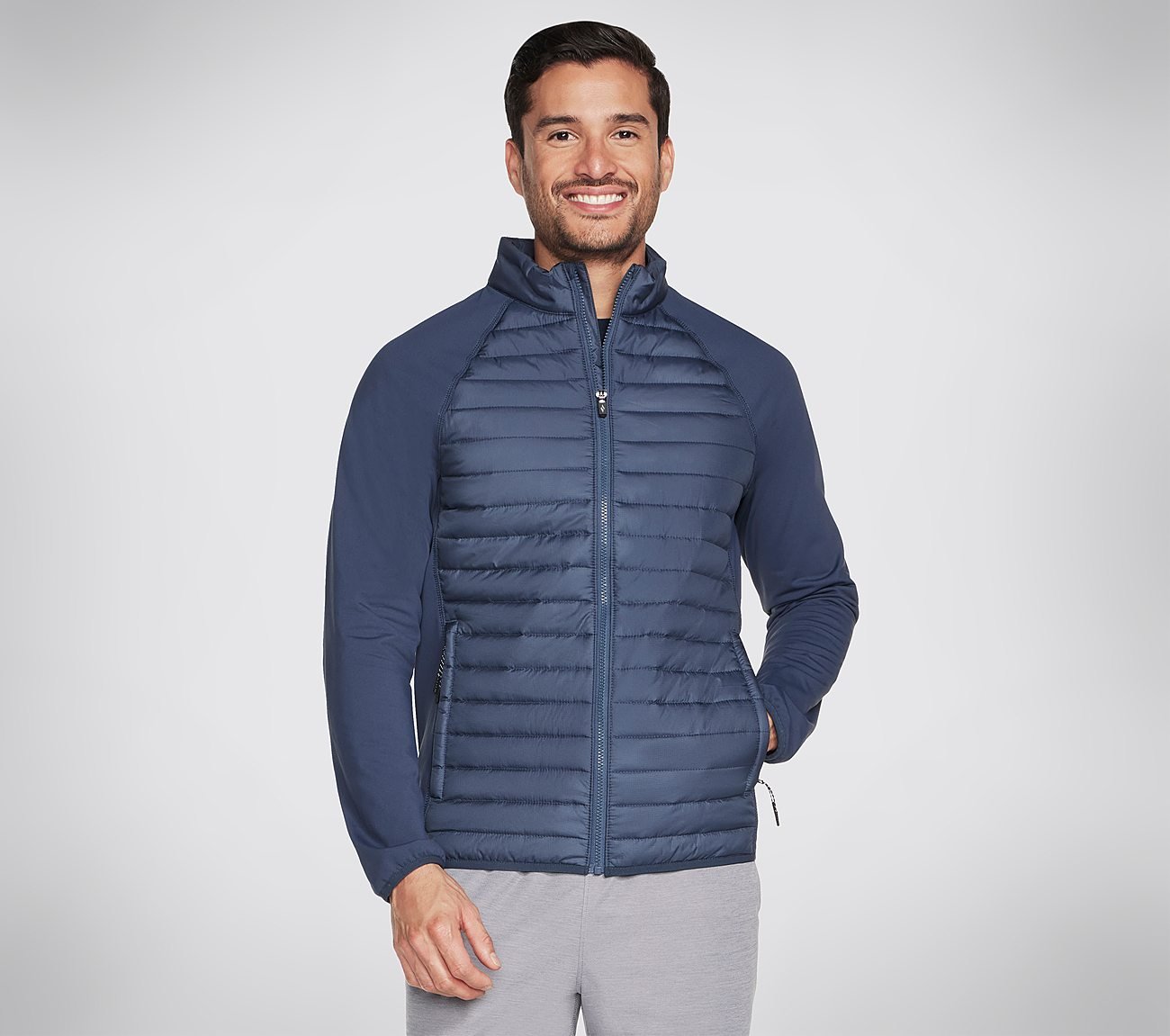 GOSHIELD HYBRID JACKET, CHARCOAL/NAVY Apparel Lateral View