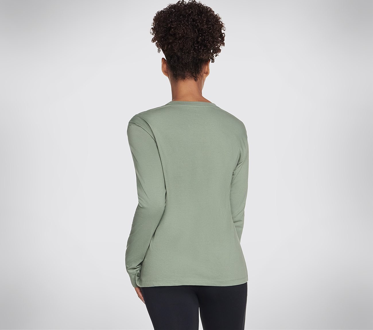 SKECHERS SIGNATURE LONG SLEEVE, LIGHT GREEN Apparels Top View