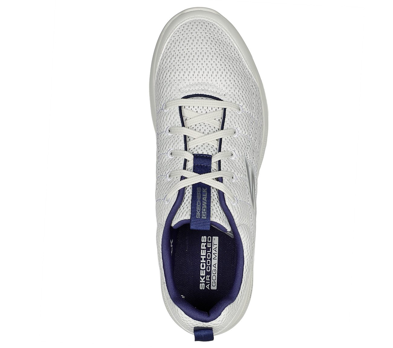 Skechers White/Navy Go Walk Stability Advanceme Mens Lace Up Shoes ...