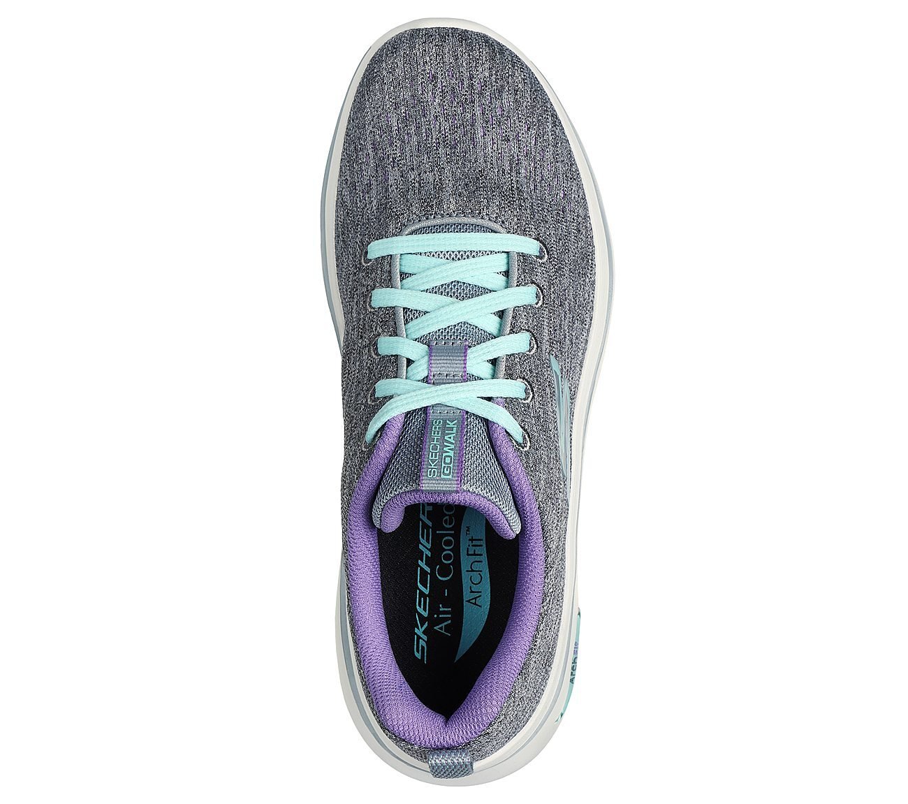 GO WALK ARCH FIT 2.0 - VIVID, GREY/LAVENDER Footwear Top View