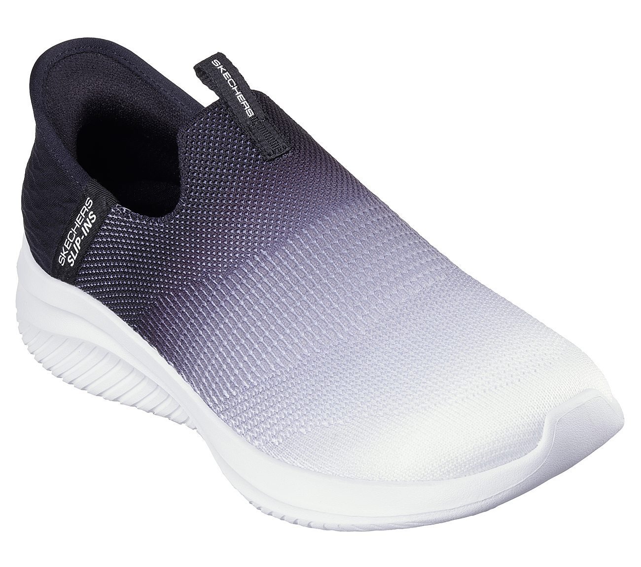 SKECHERS SLIP-INS: ULTRA FLEX 3.0 - BEAUTY BLEND, BLACK/WHITE Footwear Right View