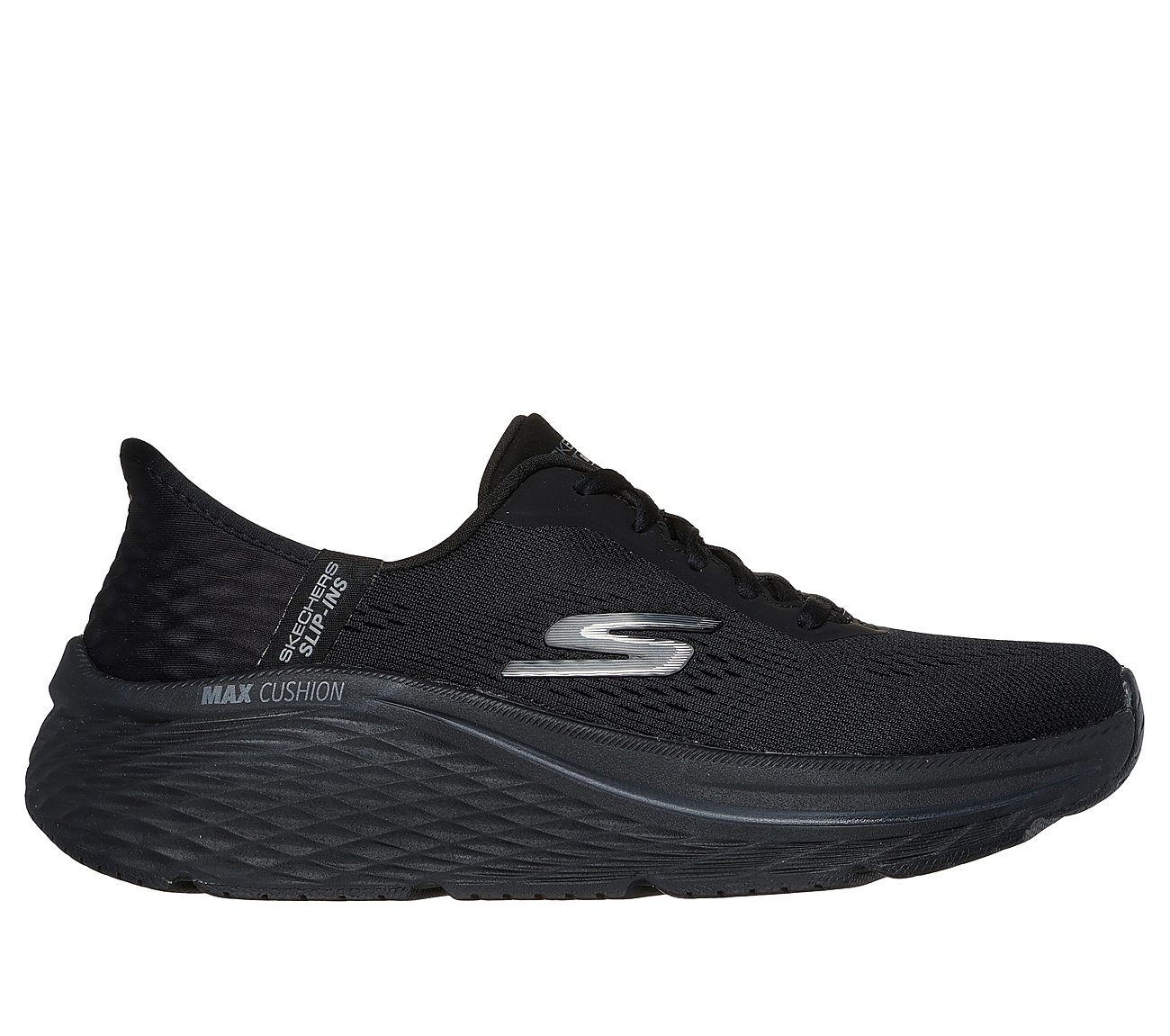 SKECHERS SLIP-INS: MAX CUSHIONING ELITE - VANISH, BBLACK Footwear Lateral View