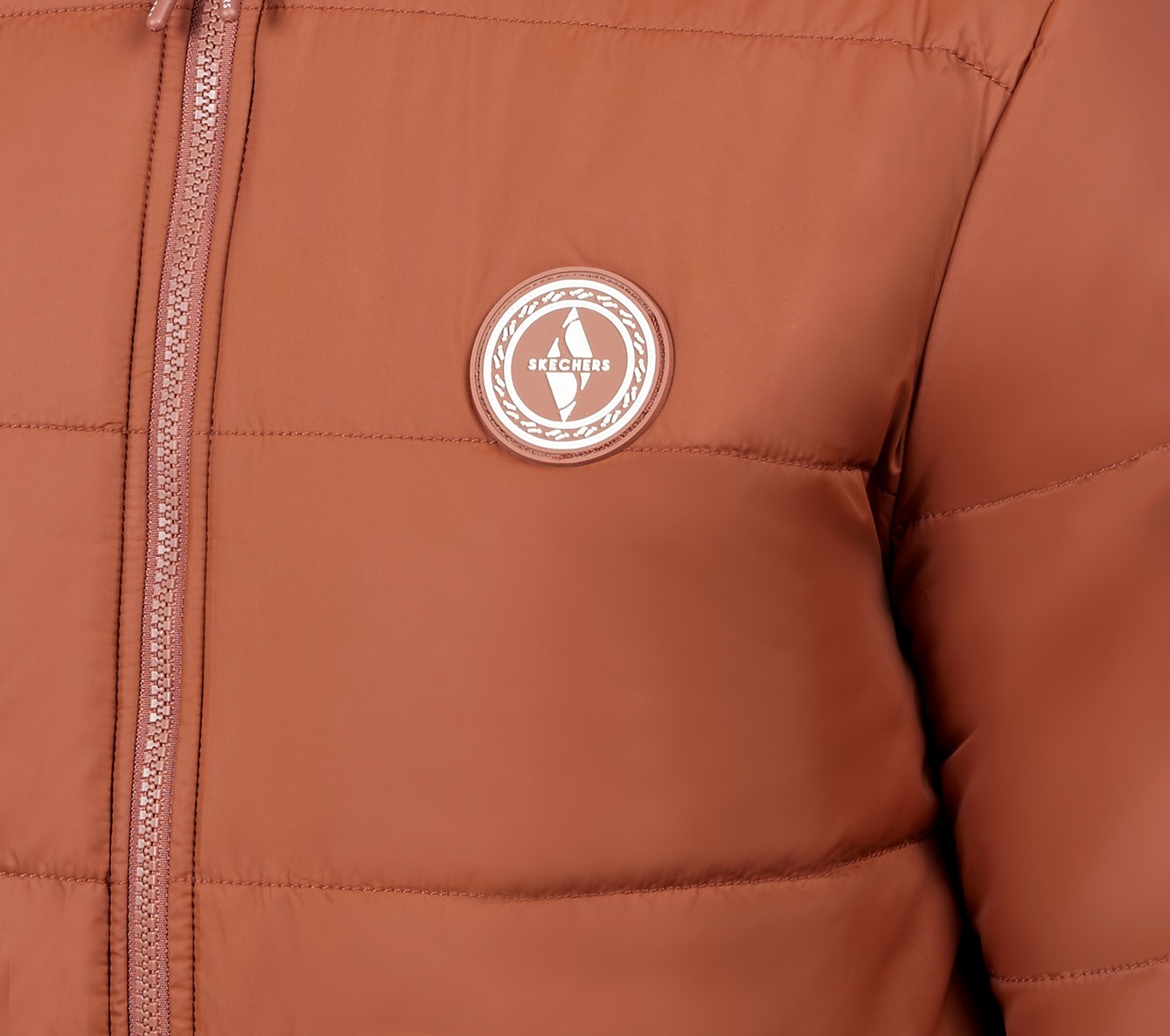 PUFFER FZ JACKET, BROWN Apparels Right View