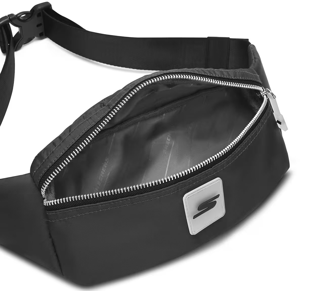 WAIST BAG WITH METALLIC ZIPPER, BBBBLACK Accessories Left View