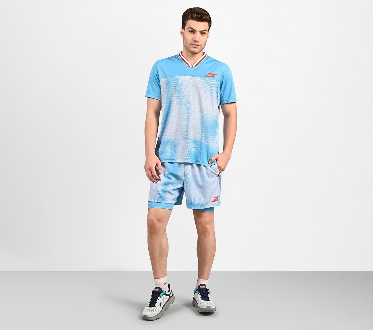 SKECHERS MENS SOCCER 2-IN-1 SHORTS,  Apparel Right View