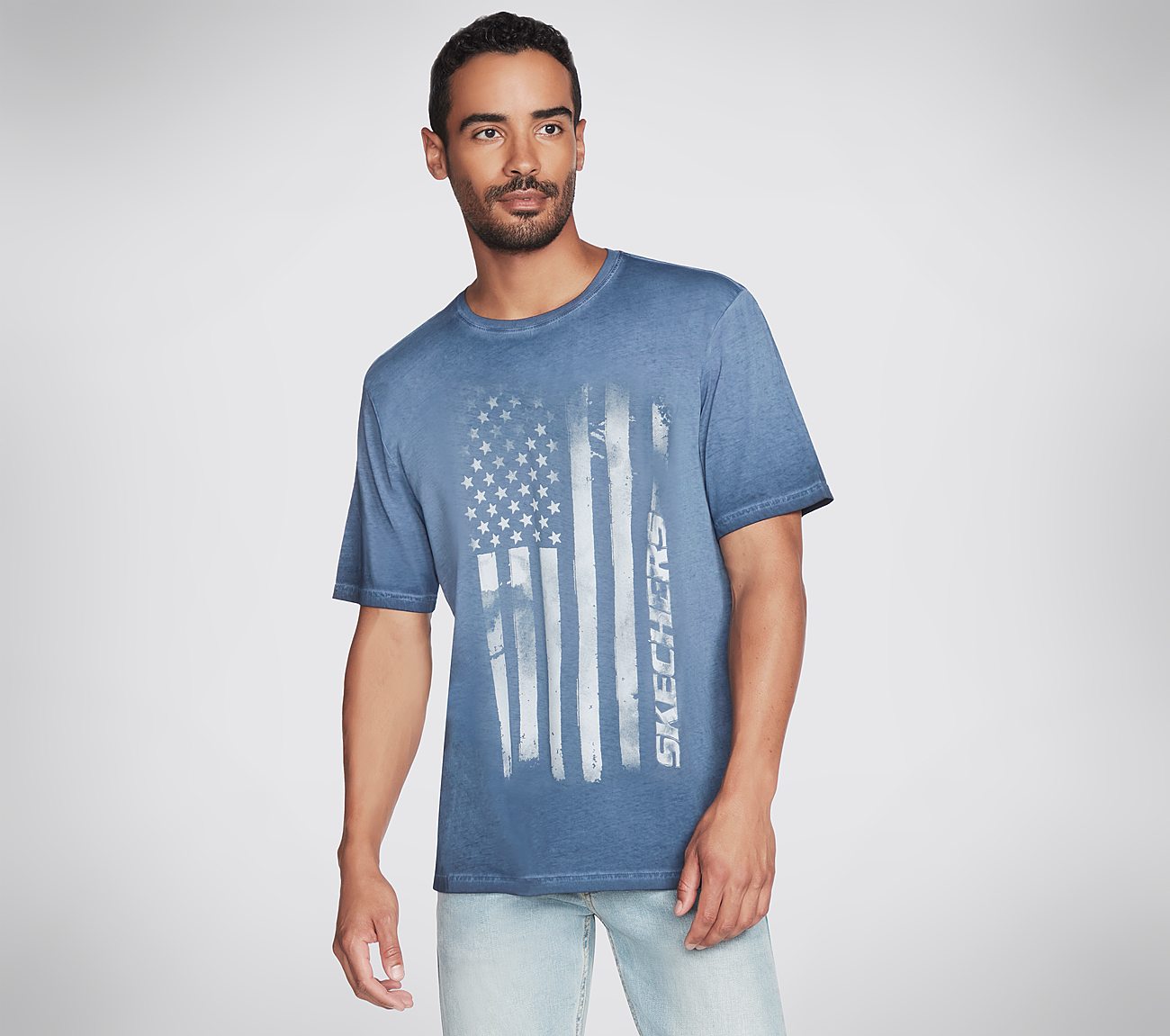 SKECH DYE FLAG T-SHIRT, NNNAVY Apparels Lateral View