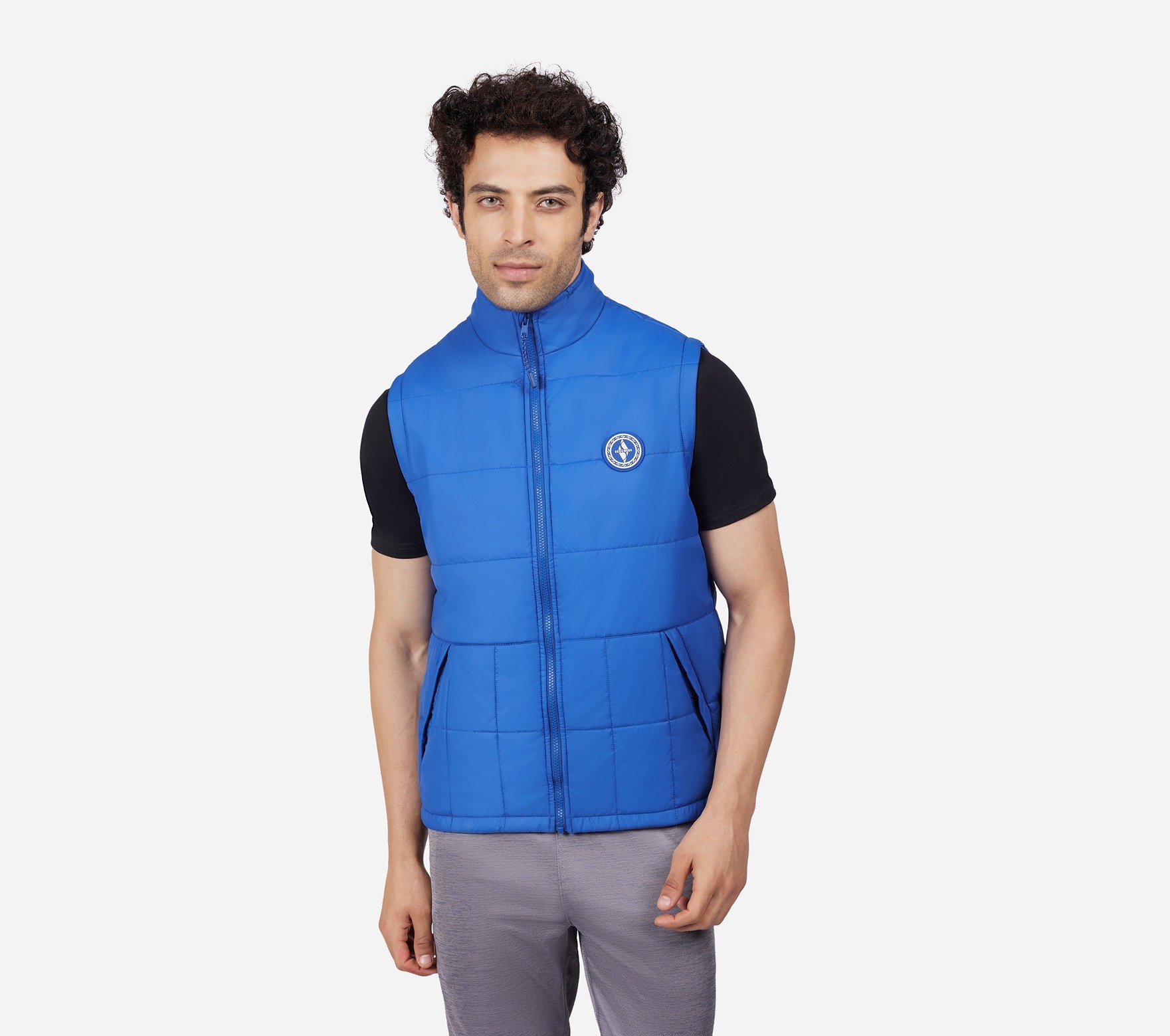 PUFFER VEST, ROYAL/BLUE Apparel Lateral View