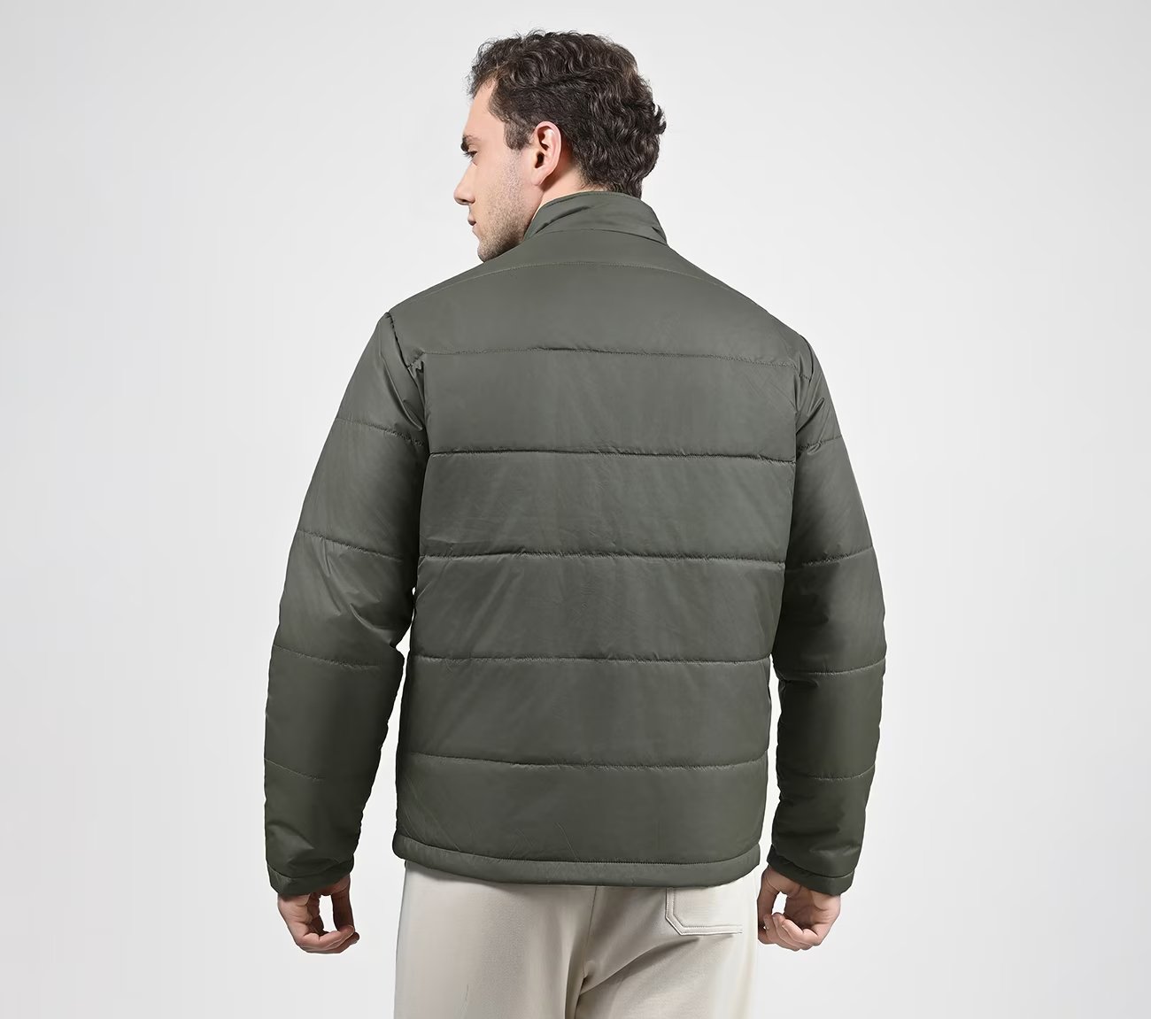 PUFFER FZ JACKET, OLIVE Apparel Left View