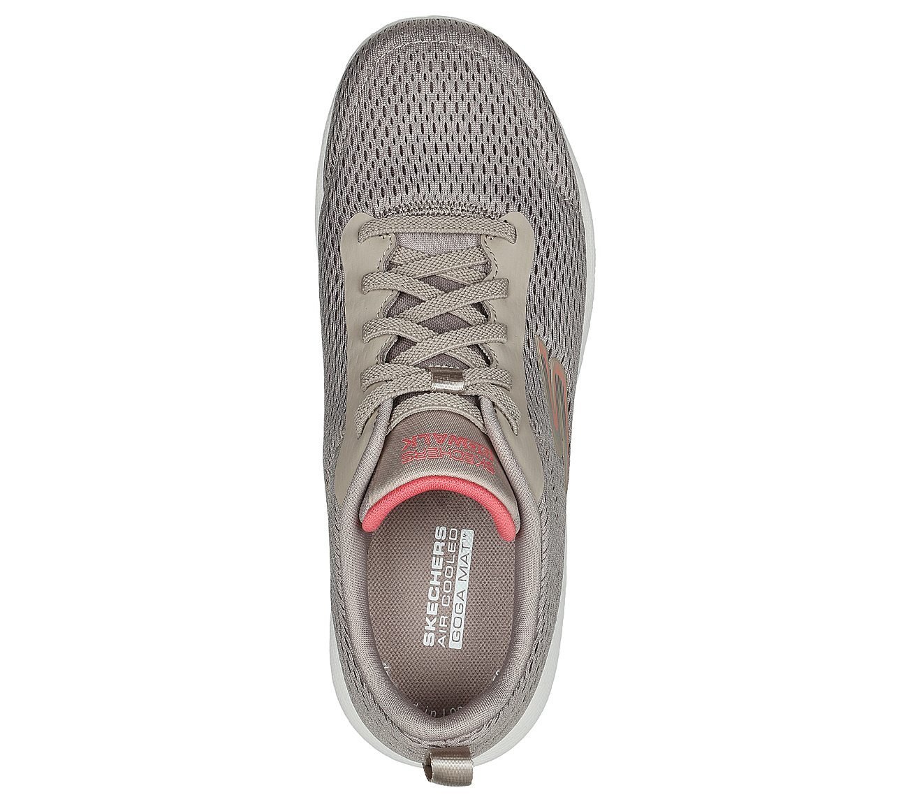 GO WALK TRAVEL - FUN JOURNEY, TAUPE/CORAL Footwear Top View