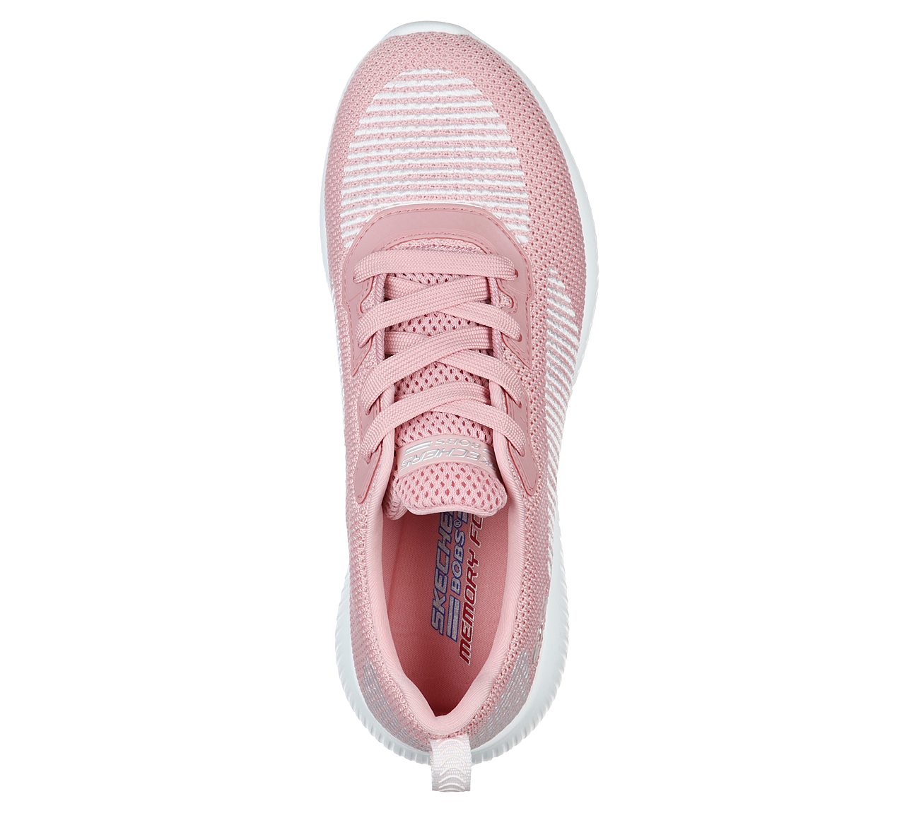 BOBS SQUAD - TURN UP, PINK/WHITE Footwear Top View