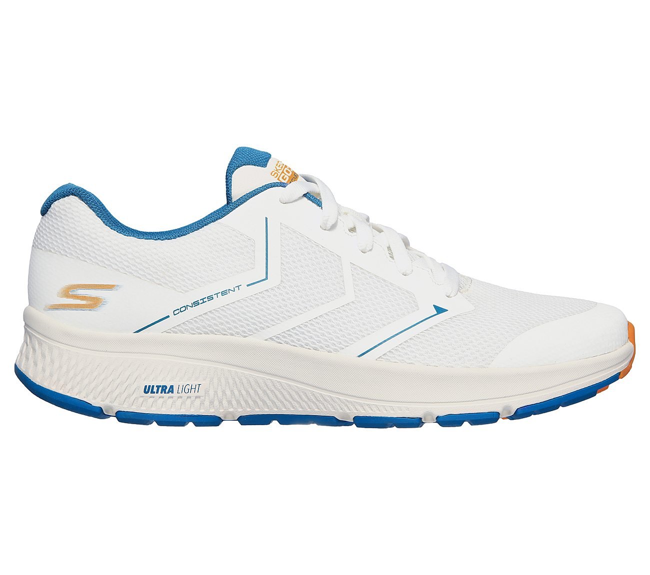 GO RUN CONSISTENT - TRACEUR, WHITE BLUE ORANGE Footwear Lateral View