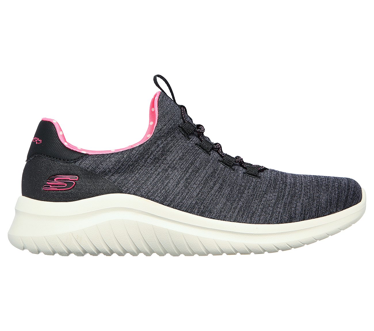 ULTRA FLEX 2.0-DELIGHTFUL SPO, BLACK/PINK Footwear Lateral View