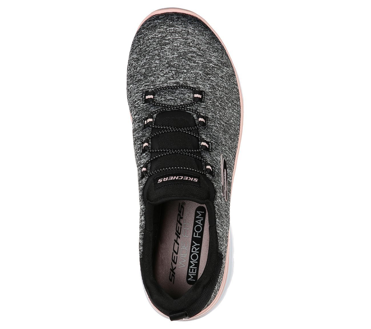 SUMMITS - QUICK GETAWAY, BLACK/CORAL Footwear Top View