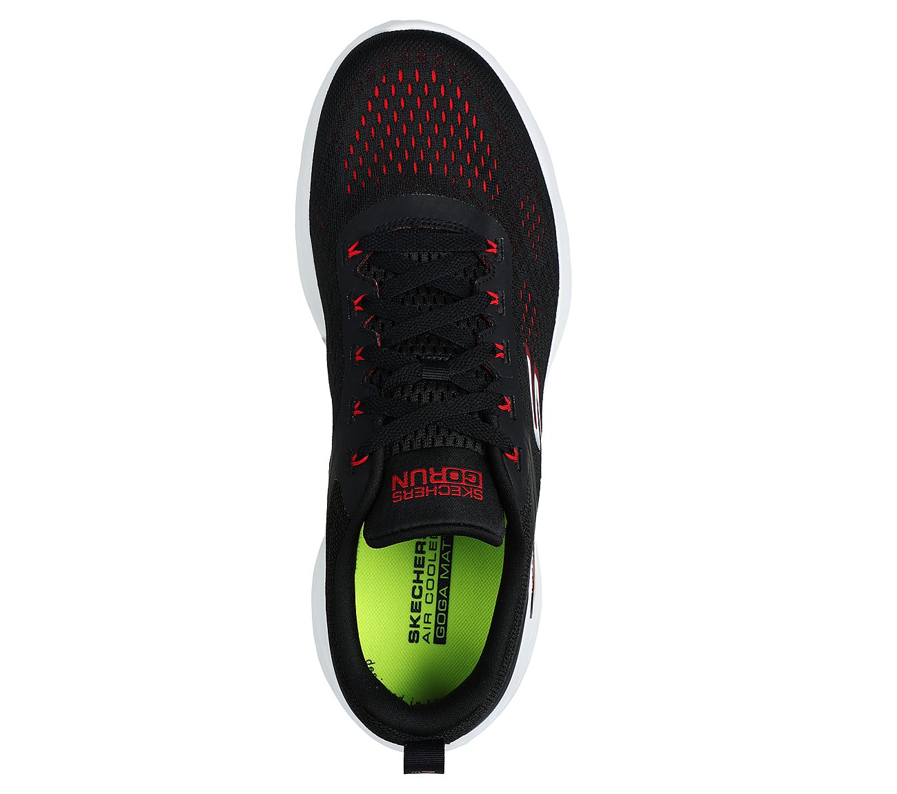 GO RUN LITE, BLACK/WHITE/RED Footwear Top View