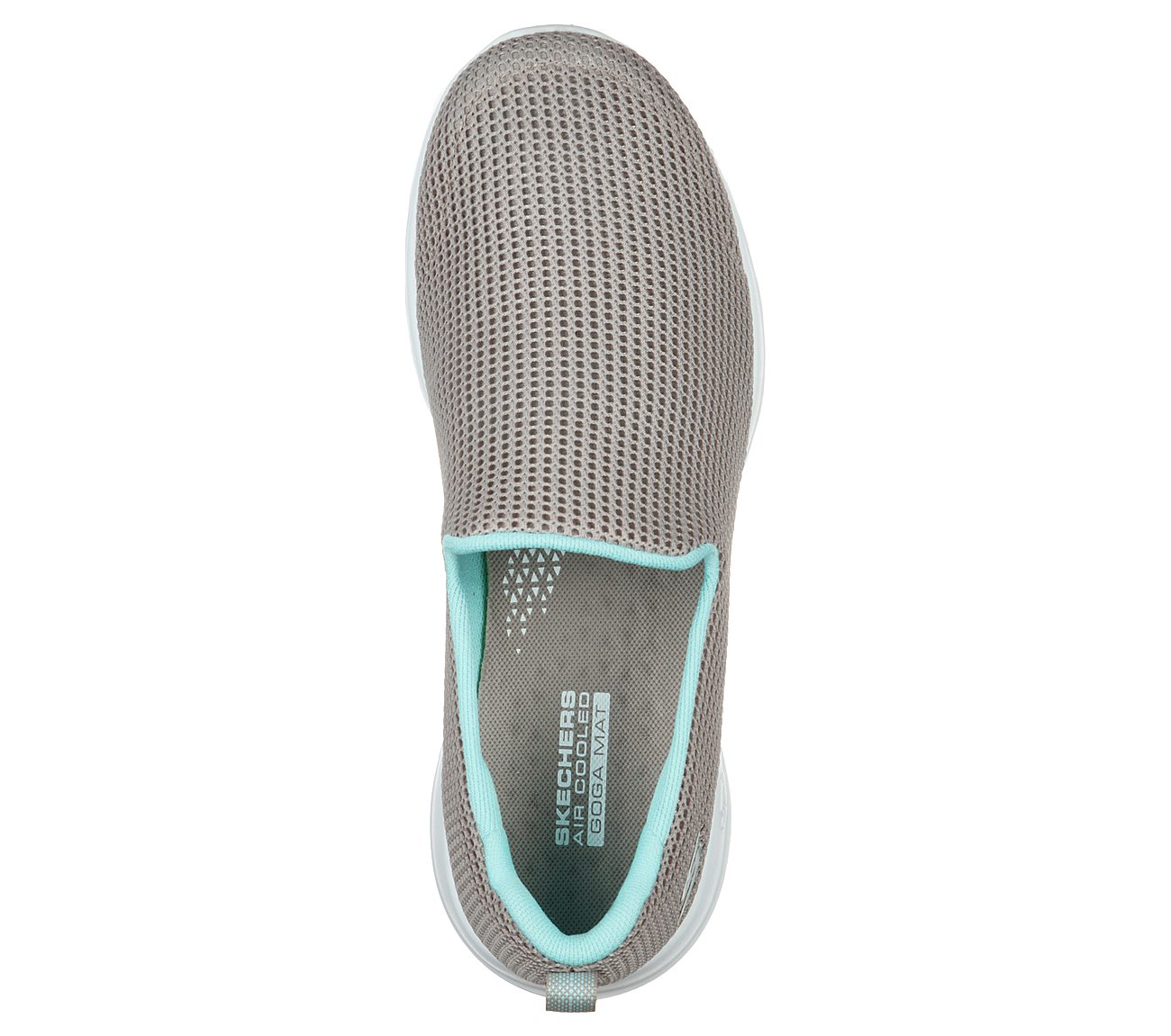 Skechers Taupe/Blue Go Walk Joy Centerpiece Womens Slip On Shoes ...