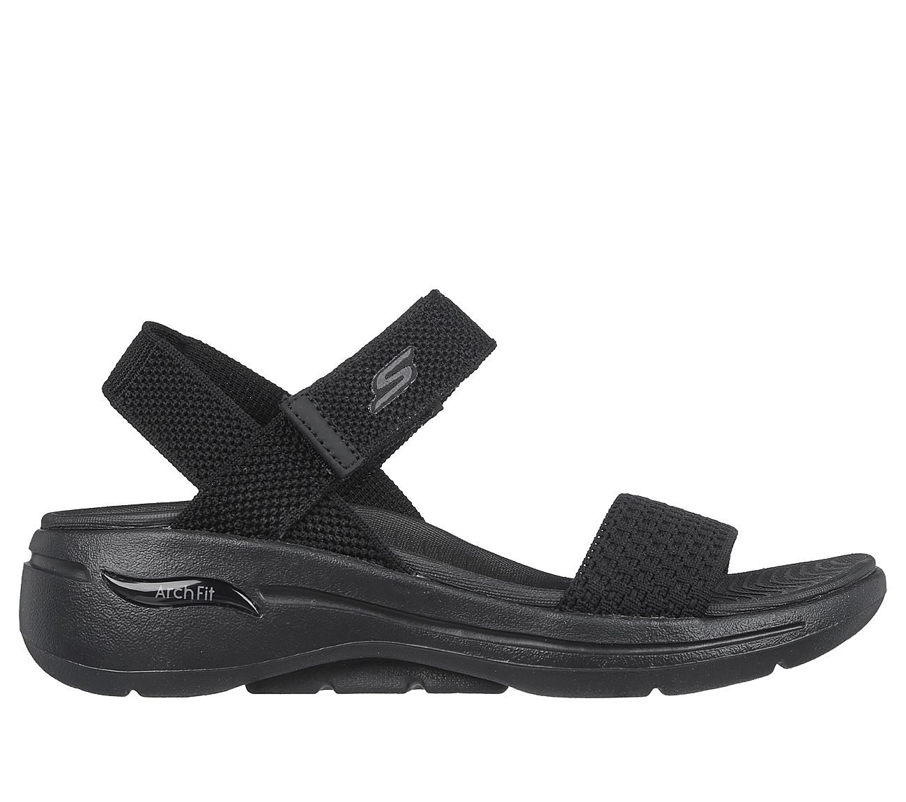 GO WALK ARCH FIT SANDAL-POLIS, BBLACK Footwear Lateral View