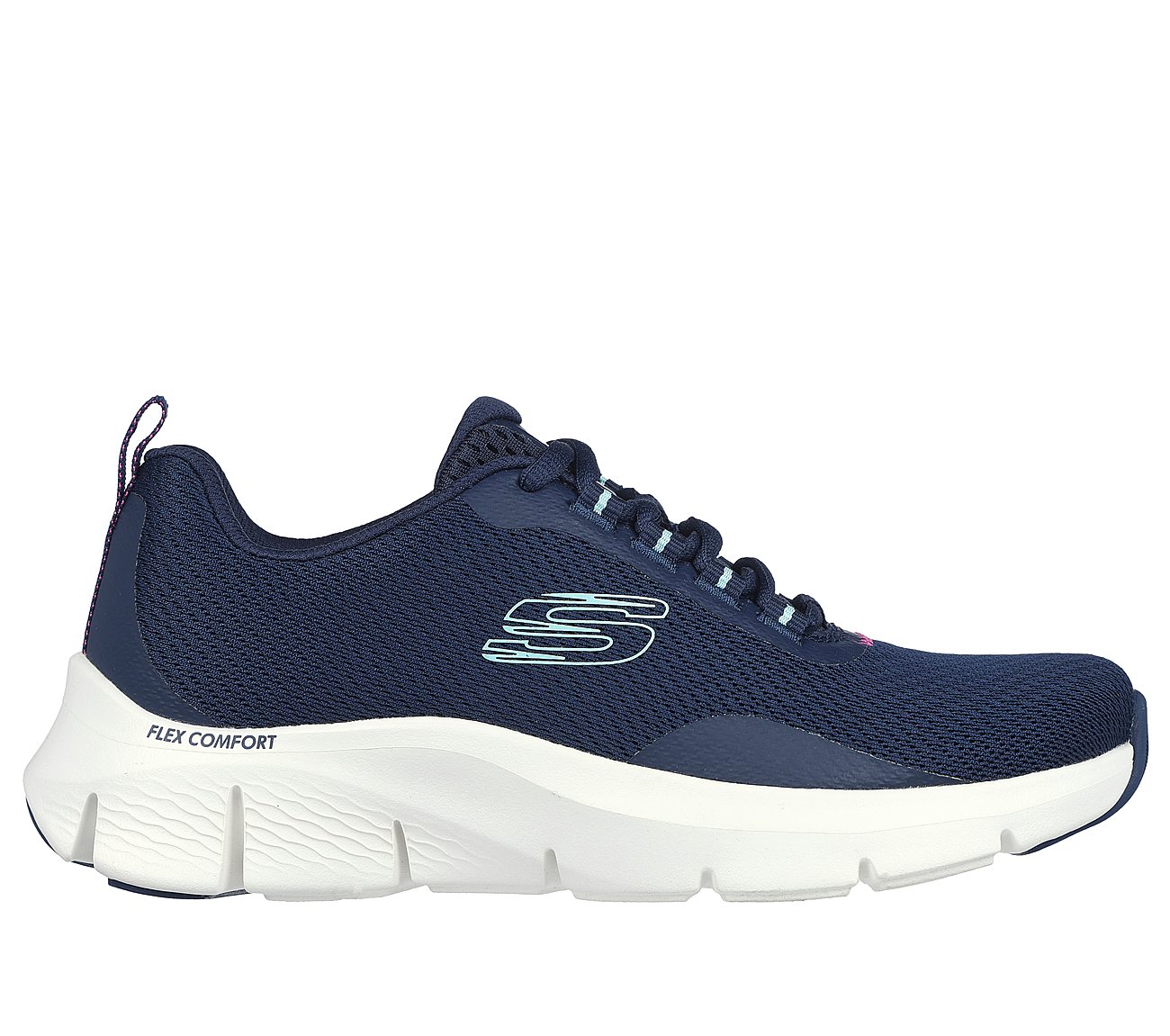 FLEX COMFORT, NAVY/PURPLE Footwear Lateral View