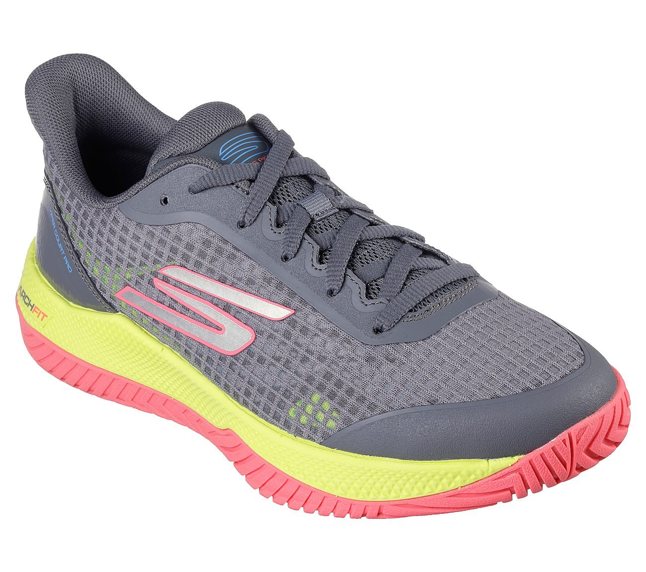 Skechers Viper Court Pro - Pickleball, GRAY/PINK Footwear Right View