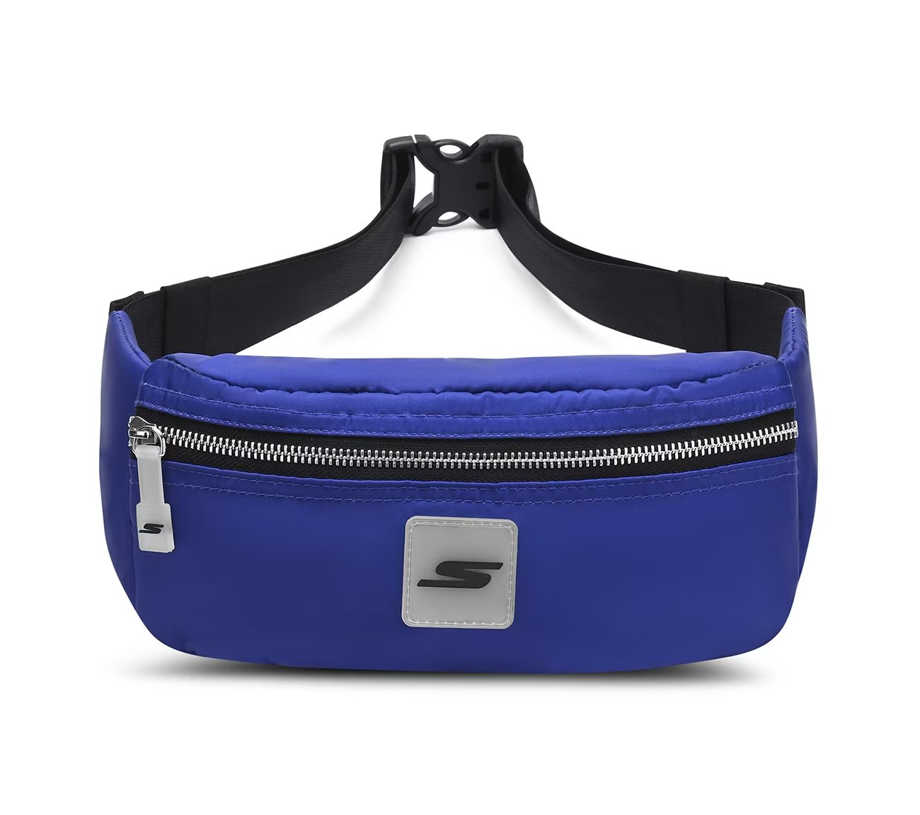 WAIST BAG WITH METALLIC ZIPPER, BLUE/GREEN Accessories Lateral View