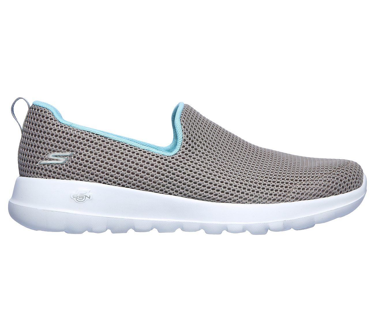 Skechers Taupe/Blue Go Walk Joy Centerpiece Womens Slip On Shoes ...