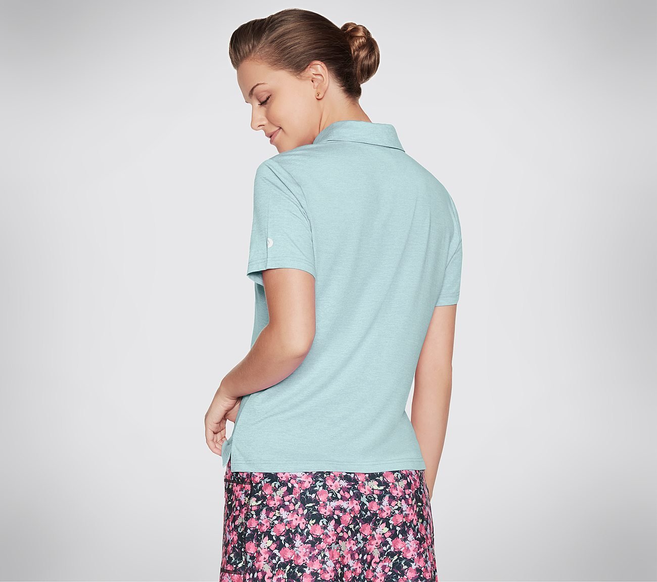 GODRI SWIFT CLUB POLO, LIGHT GREY/BLUE Apparel Top View