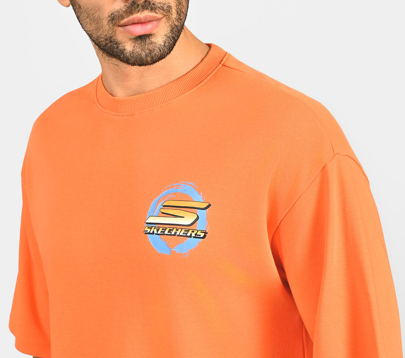 PICKLEBALL OVERSIZE T-SHIRT, TURQUOISE/CORAL Apparel Right View