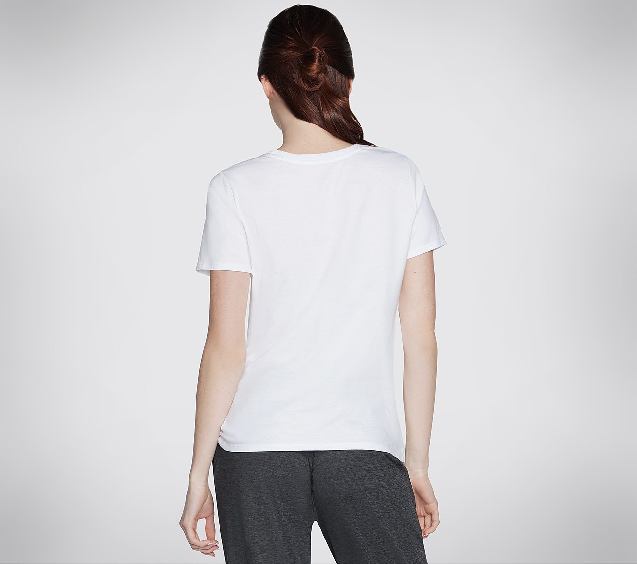 SKECHERS SHINE T-SHIRT, WWWHITE Apparel Top View